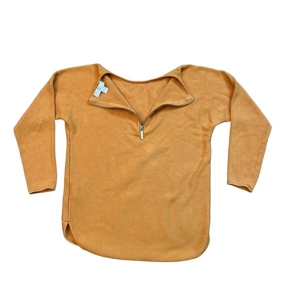 Michael Kors Mustard Yellow Knit Tunic Sweater 3/4 Sleeve Zipper Detail – Medium - Picture 9 of 16